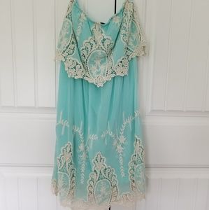 Strapless lace dress